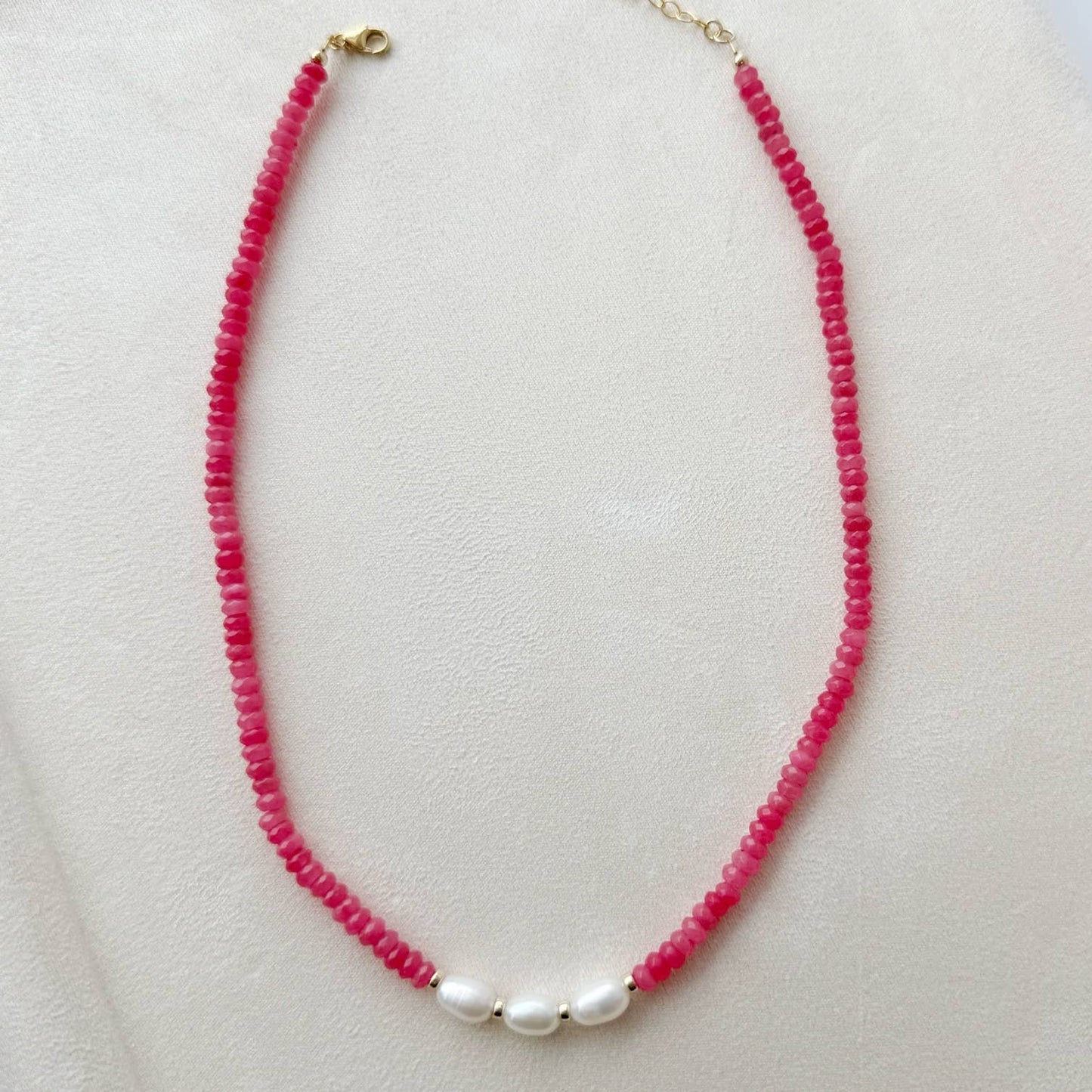 Guava Pearl Beaded Necklace