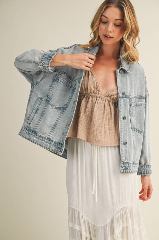 WASHED VINTAGE DENIM JACKET
