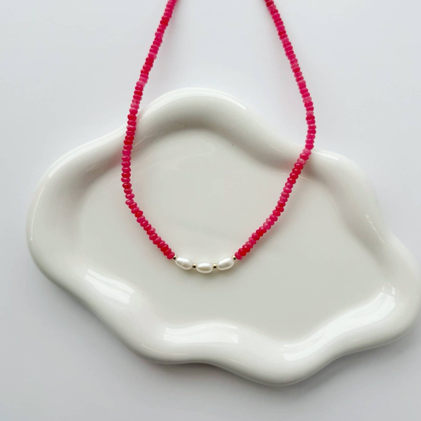 Guava Pearl Beaded Necklace